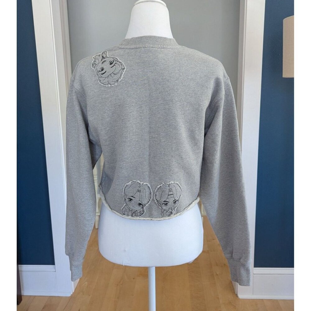 BTS Official Sweatshirt Modified Tiny Tan Cropped Sweatshirt Size M - Picture 4 of 13